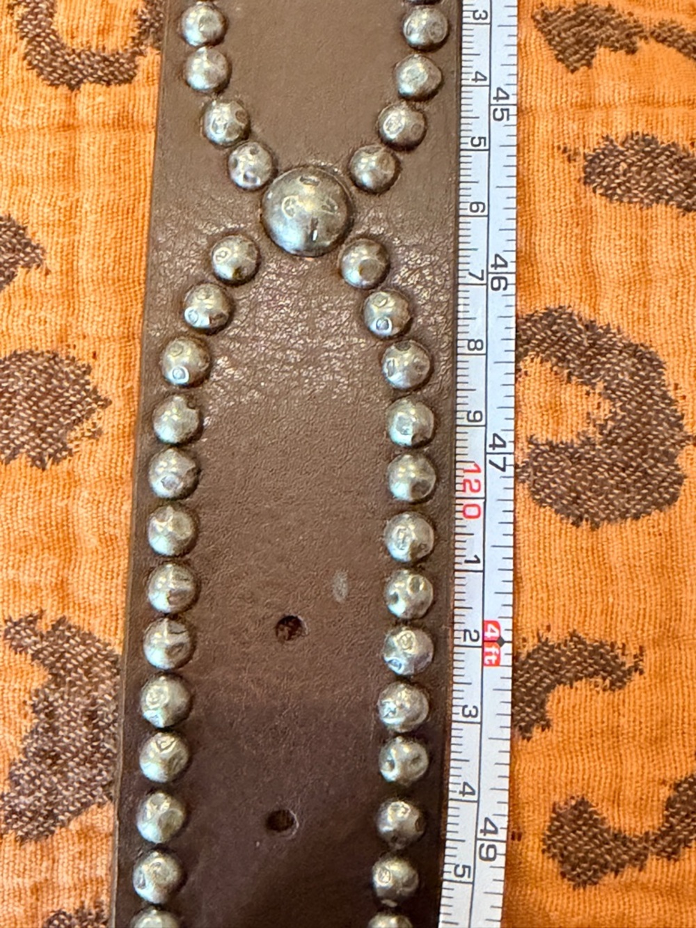 TORRID: 3X Studded Brown Leather Belt with Silver Buckle - Picture 4 of 6